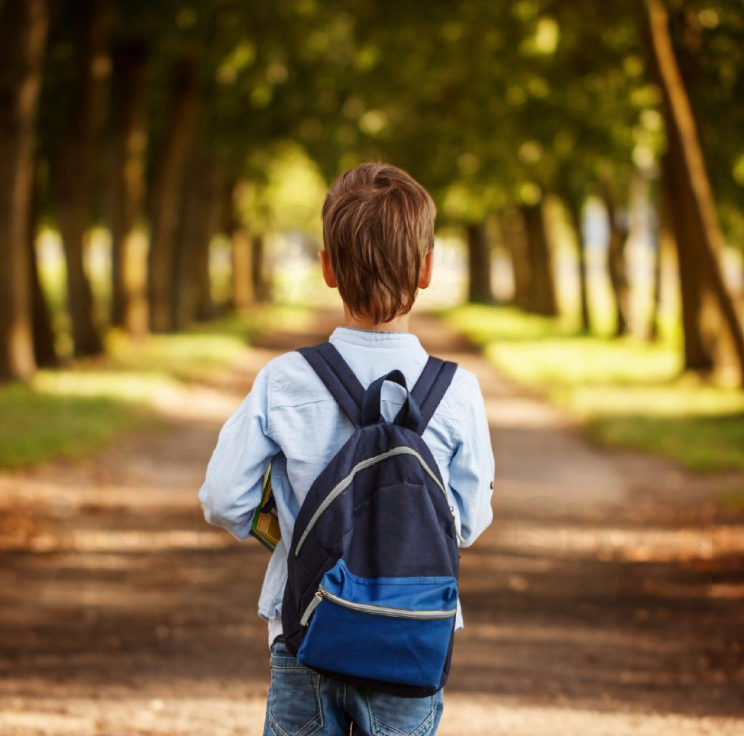 Niño caminando entre árboles en el entorno educativo de Ayres de la Antonia